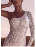 One Shoulder Lace Wedding Dress